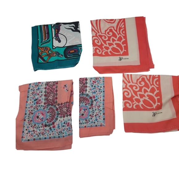 Set of 5 vintage estate scarfs - Picture 1 of 7